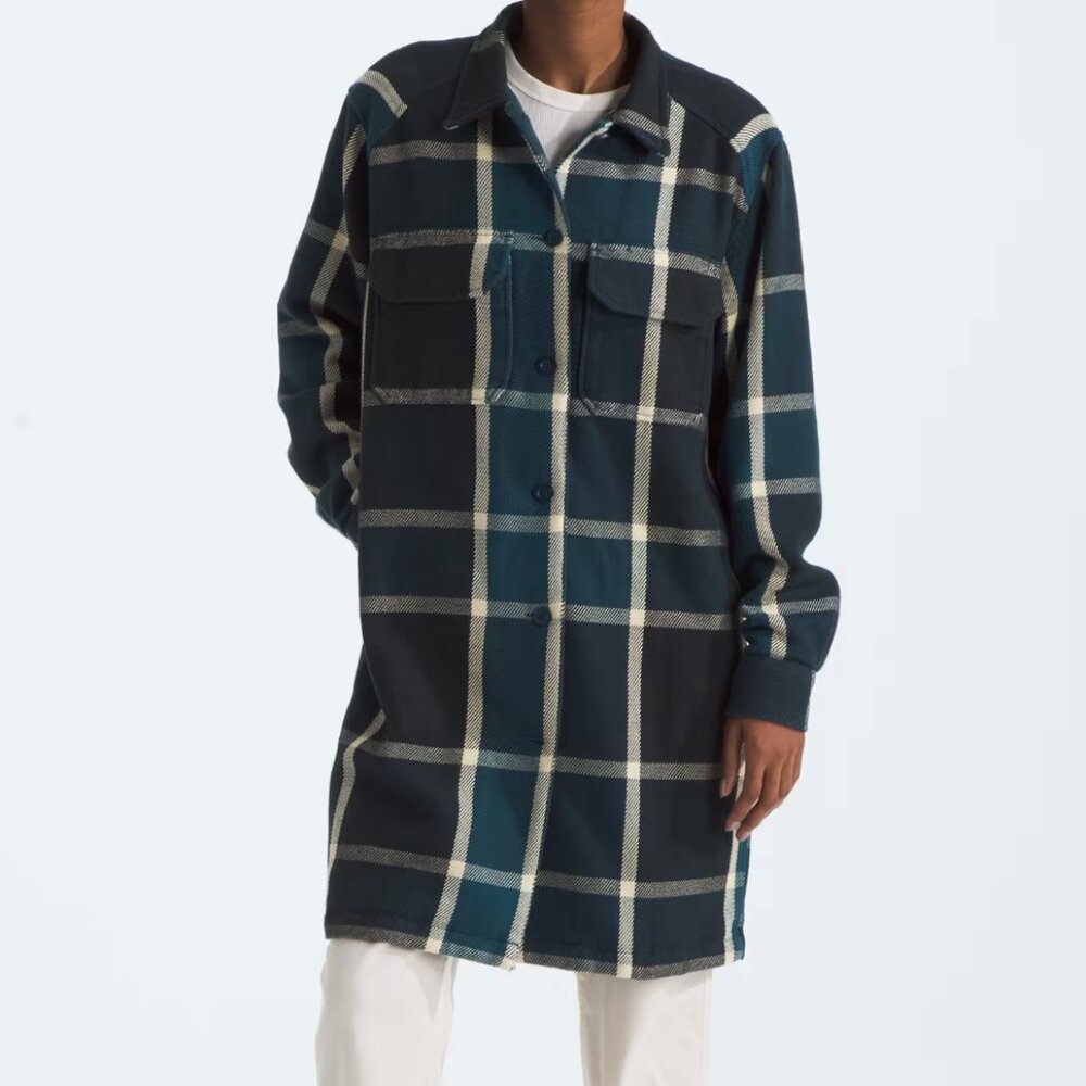 NWT New The North Face Women's Valley Twill Utility Coat Plaid Large L Light